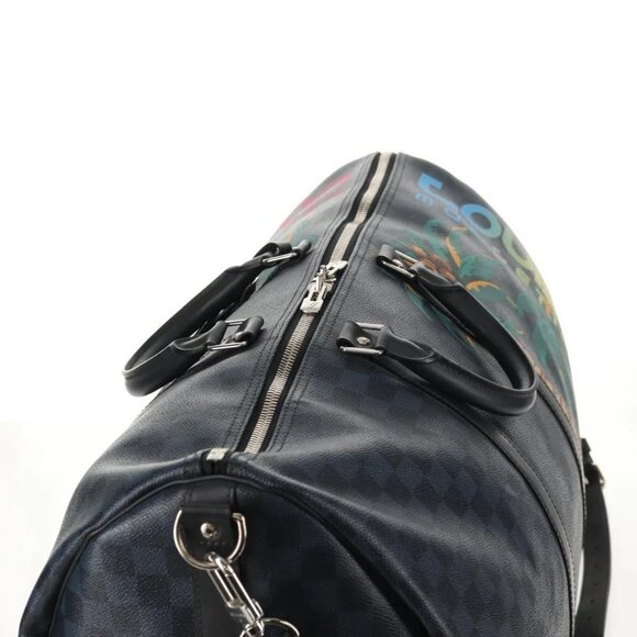 LOUIS VUITTON Damier Cobalt Keepall Bandouliere 55 Bag N41356 LV Auth 140002V - Picture 7 of 16